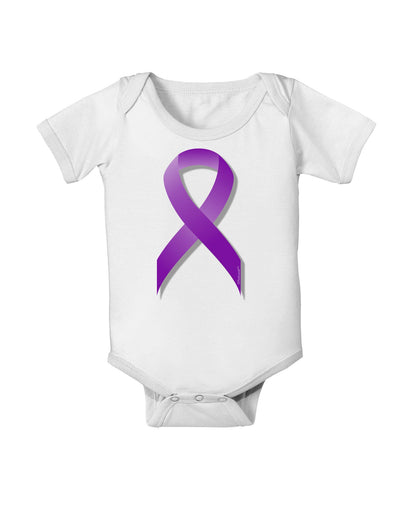 Crohn’s Disease Awareness Ribbon - Purple Baby Romper Bodysuit-Baby Romper-TooLoud-White-06-Months-Davson Sales