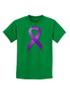 Crohn’s Disease Awareness Ribbon - Purple Childrens Dark T-Shirt-Childrens T-Shirt-TooLoud-Kelly-Green-X-Small-Davson Sales