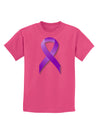 Crohn’s Disease Awareness Ribbon - Purple Childrens Dark T-Shirt-Childrens T-Shirt-TooLoud-Sangria-X-Small-Davson Sales