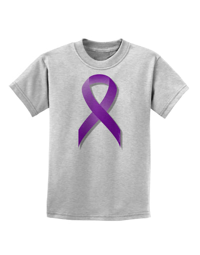 Crohn’s Disease Awareness Ribbon - Purple Childrens T-Shirt-Childrens T-Shirt-TooLoud-AshGray-X-Small-Davson Sales