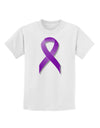 Crohn’s Disease Awareness Ribbon - Purple Childrens T-Shirt-Childrens T-Shirt-TooLoud-White-X-Small-Davson Sales