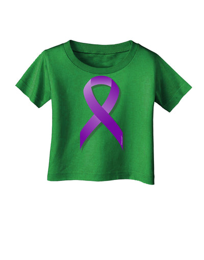 Crohn’s Disease Awareness Ribbon - Purple Infant T-Shirt Dark-Infant T-Shirt-TooLoud-Clover-Green-06-Months-Davson Sales