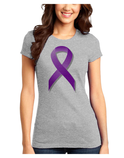 Crohn’s Disease Awareness Ribbon - Purple Juniors T-Shirt-Womens Juniors T-Shirt-TooLoud-Ash-Gray-Juniors Fitted X-Small-Davson Sales