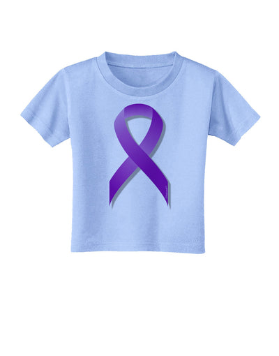 Crohn’s Disease Awareness Ribbon - Purple Toddler T-Shirt-Toddler T-Shirt-TooLoud-Aquatic-Blue-2T-Davson Sales