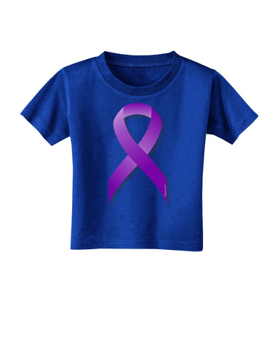 Crohn’s Disease Awareness Ribbon - Purple Toddler T-Shirt Dark-Toddler T-Shirt-TooLoud-Royal-Blue-2T-Davson Sales