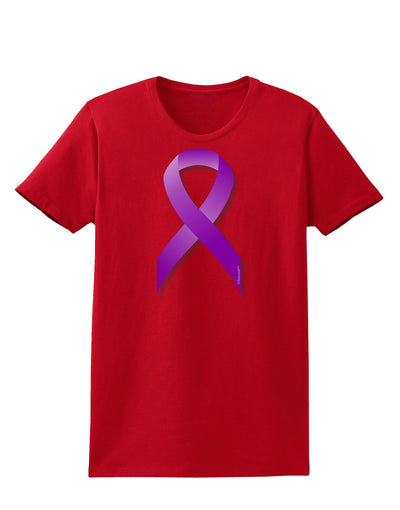 Crohn’s Disease Awareness Ribbon - Purple Womens Dark T-Shirt-TooLoud-Red-X-Small-Davson Sales