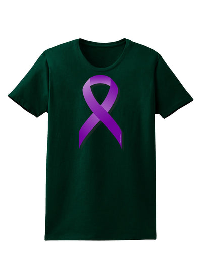 Crohn’s Disease Awareness Ribbon - Purple Womens Dark T-Shirt-TooLoud-Forest-Green-Small-Davson Sales