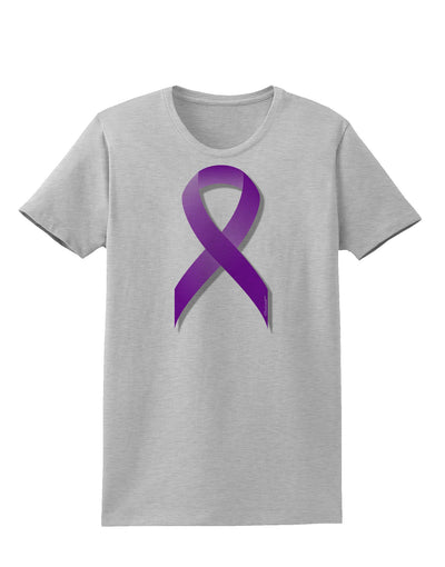 Crohn’s Disease Awareness Ribbon - Purple Womens T-Shirt-Womens T-Shirt-TooLoud-AshGray-X-Small-Davson Sales