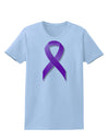 Crohn’s Disease Awareness Ribbon - Purple Womens T-Shirt-Womens T-Shirt-TooLoud-Light-Blue-X-Small-Davson Sales