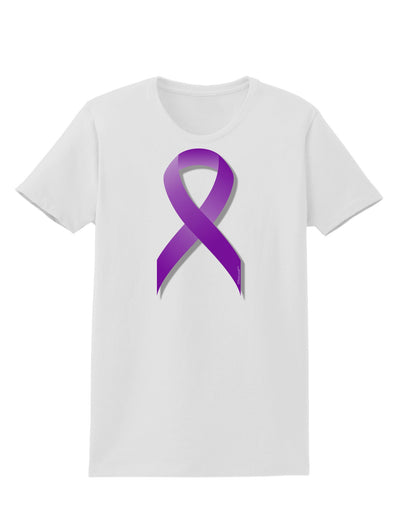 Crohn’s Disease Awareness Ribbon - Purple Womens T-Shirt-Womens T-Shirt-TooLoud-White-X-Small-Davson Sales