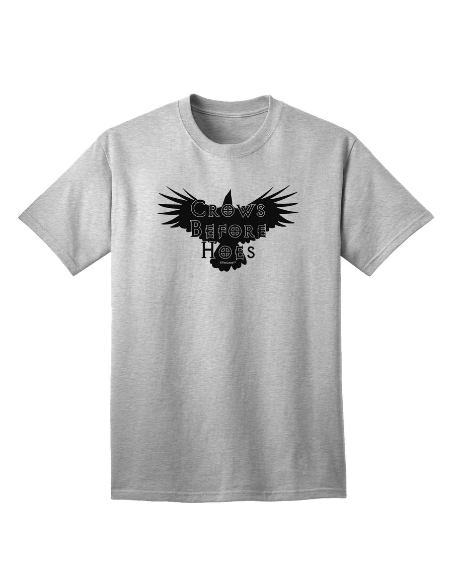 Crows Before Hoes Design Adult T-Shirt - A Unique and Stylish Addition to Your Wardrobe, Crafted by TooLoud-Mens T-shirts-TooLoud-White-Small-Davson Sales
