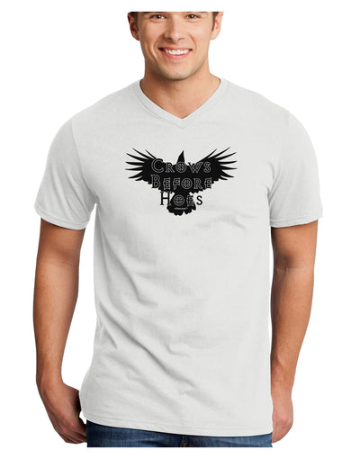 Crows Before Hoes Design Adult V-Neck T-shirt by TooLoud-Mens V-Neck T-Shirt-TooLoud-White-Small-Davson Sales