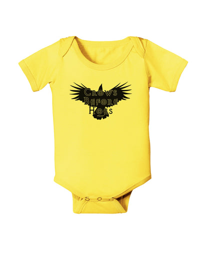 Crows Before Hoes Design Baby Romper Bodysuit by TooLoud-Baby Romper-TooLoud-Yellow-06-Months-Davson Sales