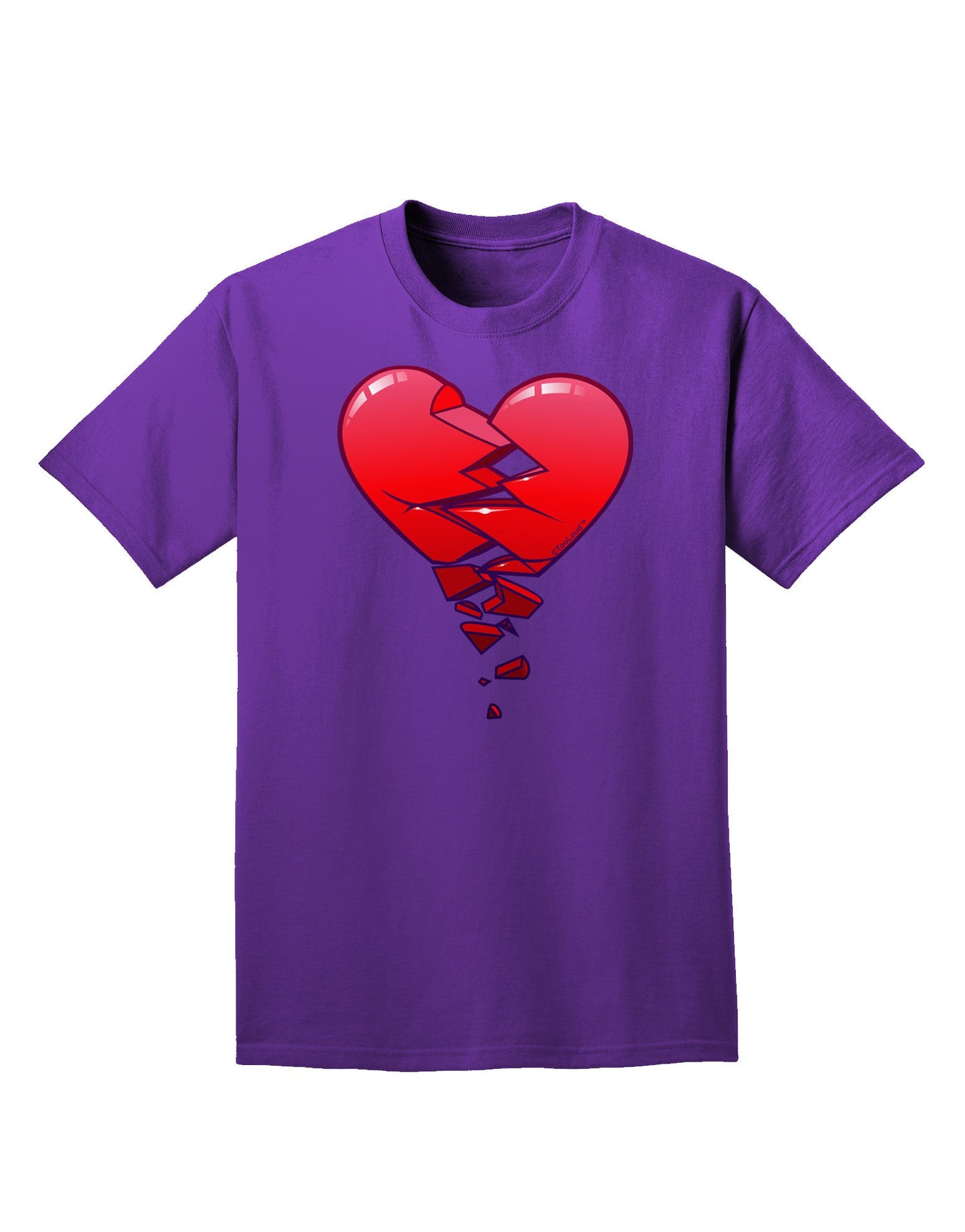 Crumbling Broken Heart Adult Dark T-Shirt-Mens T-Shirt-TooLoud-Purple-Small-Davson Sales