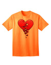 Crumbling Broken Heart Adult T-Shirt-Mens T-Shirt-TooLoud-Neon-Orange-Small-Davson Sales