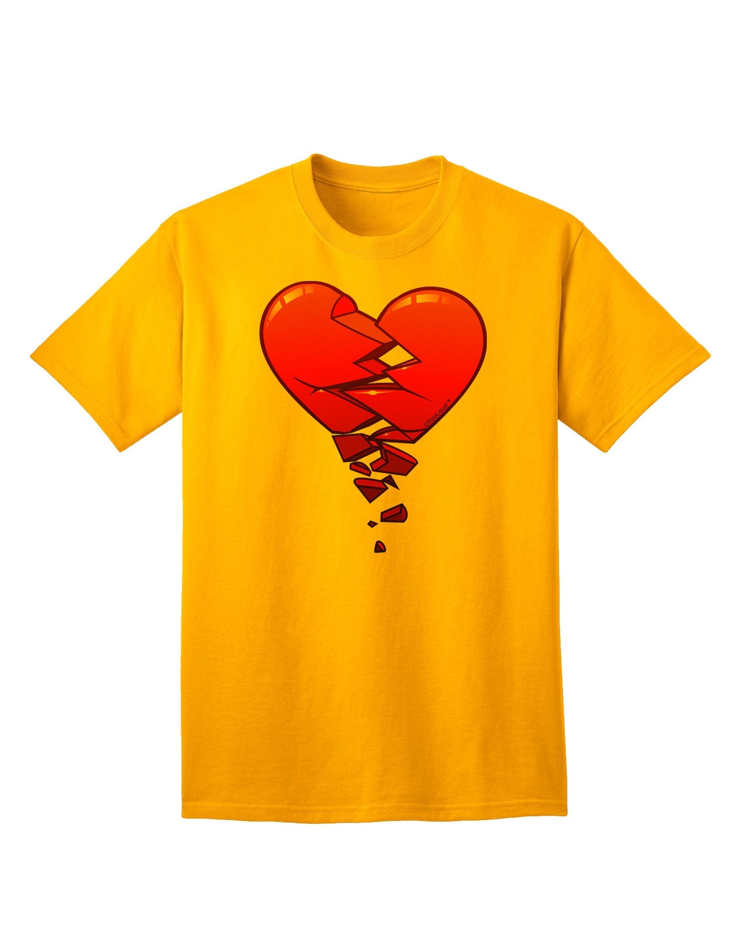 Crumbling Broken Heart Adult T-Shirt-Mens T-Shirt-TooLoud-Gold-Small-Davson Sales