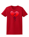 Crumbling Broken Heart Womens Dark T-Shirt-TooLoud-Red-X-Small-Davson Sales