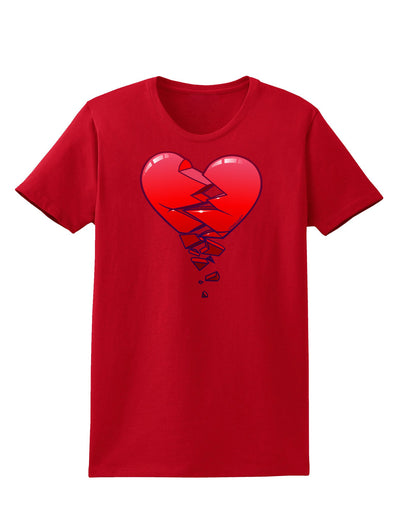 Crumbling Broken Heart Womens Dark T-Shirt-TooLoud-Red-X-Small-Davson Sales