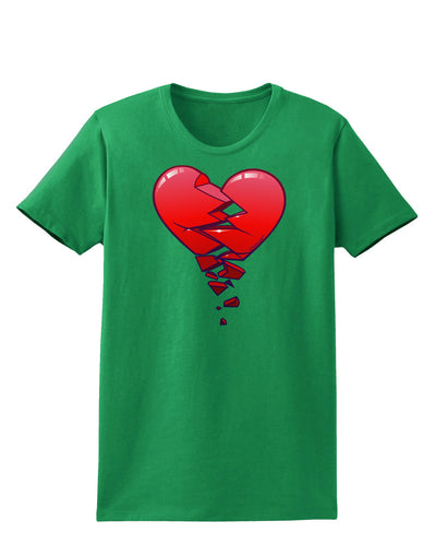 Crumbling Broken Heart Womens Dark T-Shirt-TooLoud-Kelly-Green-X-Small-Davson Sales