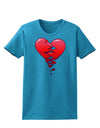 Crumbling Broken Heart Womens Dark T-Shirt-TooLoud-Turquoise-X-Small-Davson Sales