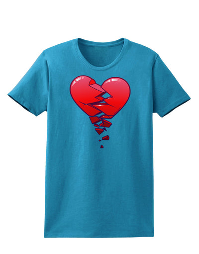 Crumbling Broken Heart Womens Dark T-Shirt-TooLoud-Turquoise-X-Small-Davson Sales