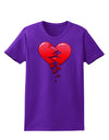 Crumbling Broken Heart Womens Dark T-Shirt-TooLoud-Purple-X-Small-Davson Sales