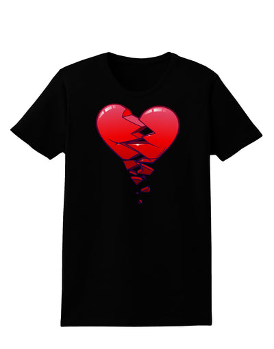 Crumbling Broken Heart Womens Dark T-Shirt-TooLoud-Black-X-Small-Davson Sales