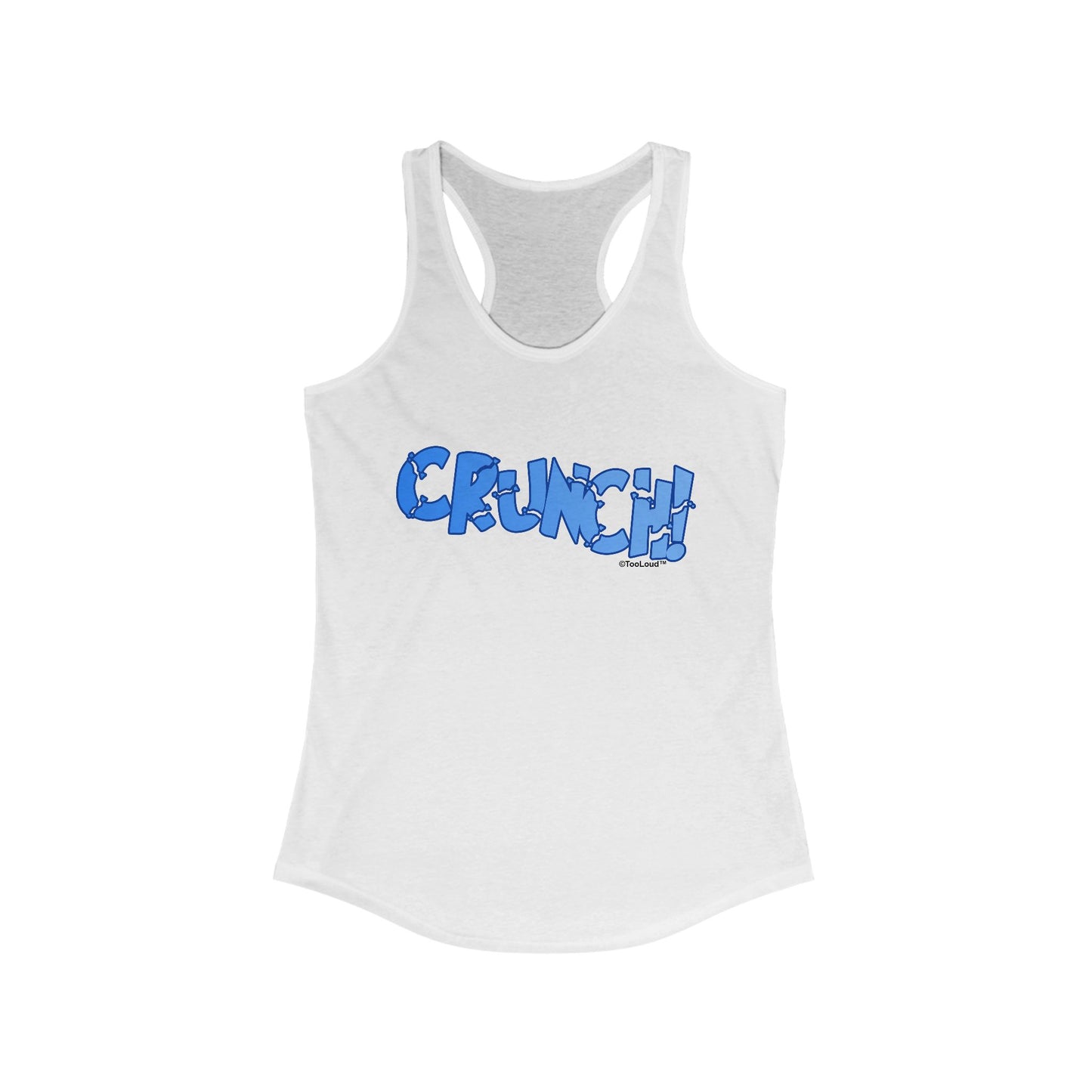 Onomatopoeia CRUNCH Womens Racerback Tank Top