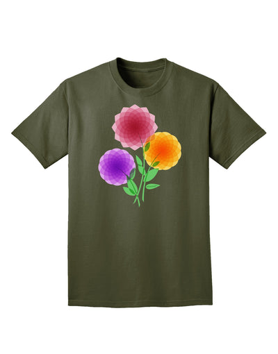 Crystal Dahlias Adult Dark T-Shirt-Mens T-Shirt-TooLoud-Military-Green-Small-Davson Sales