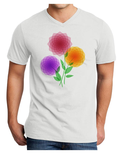 Crystal Dahlias Adult V-Neck T-shirt-Mens V-Neck T-Shirt-TooLoud-White-Small-Davson Sales