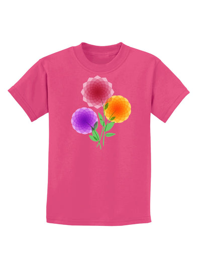 Crystal Dahlias Childrens Dark T-Shirt-Childrens T-Shirt-TooLoud-Sangria-X-Small-Davson Sales