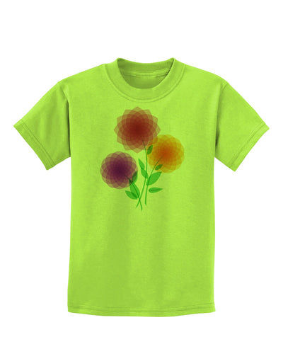 Crystal Dahlias Childrens T-Shirt-Childrens T-Shirt-TooLoud-Lime-Green-X-Small-Davson Sales