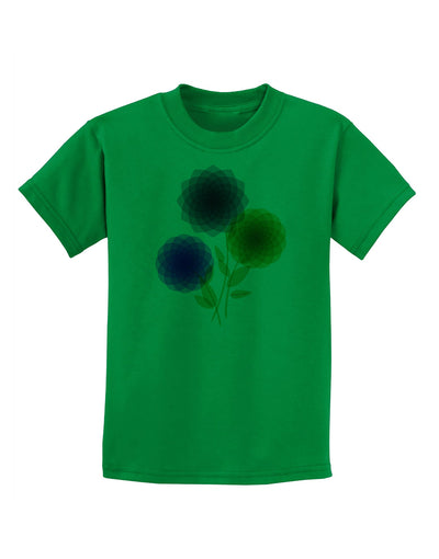 Crystal Dahlias Childrens T-Shirt-Childrens T-Shirt-TooLoud-Kelly-Green-X-Small-Davson Sales