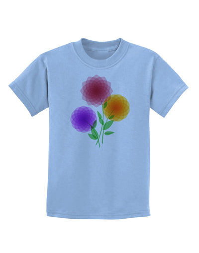 Crystal Dahlias Childrens T-Shirt-Childrens T-Shirt-TooLoud-Light-Blue-X-Small-Davson Sales