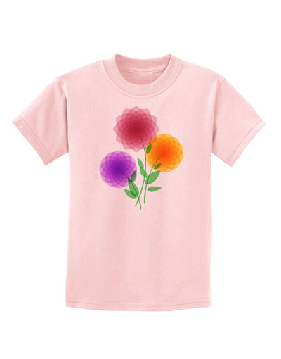 Crystal Dahlias Childrens T-Shirt-Childrens T-Shirt-TooLoud-PalePink-X-Small-Davson Sales