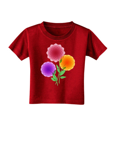 Crystal Dahlias Toddler T-Shirt Dark-Toddler T-Shirt-TooLoud-Red-2T-Davson Sales