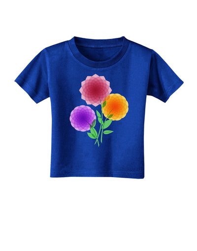 Crystal Dahlias Toddler T-Shirt Dark-Toddler T-Shirt-TooLoud-Royal-Blue-2T-Davson Sales