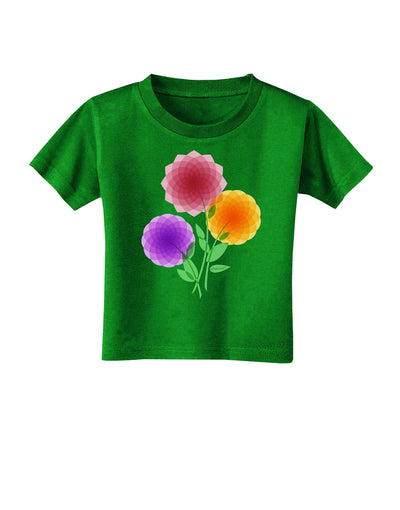 Crystal Dahlias Toddler T-Shirt Dark-Toddler T-Shirt-TooLoud-Clover-Green-2T-Davson Sales