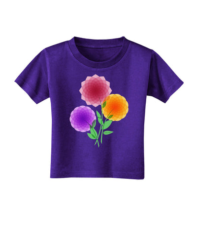 Crystal Dahlias Toddler T-Shirt Dark-Toddler T-Shirt-TooLoud-Purple-2T-Davson Sales