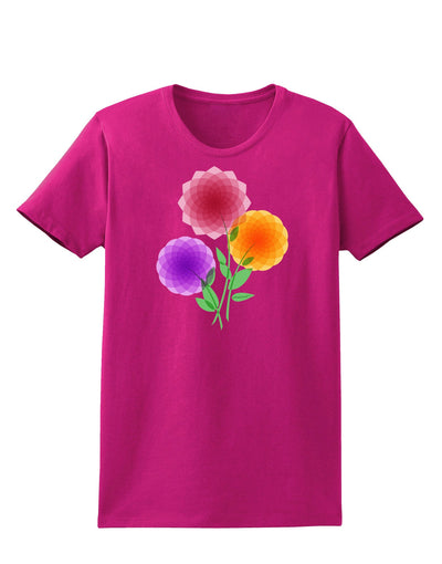 Crystal Dahlias Womens Dark T-Shirt-TooLoud-Hot-Pink-Small-Davson Sales