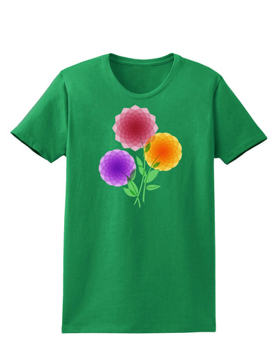 Crystal Dahlias Womens Dark T-Shirt-TooLoud-Kelly-Green-X-Small-Davson Sales