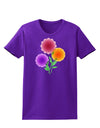 Crystal Dahlias Womens Dark T-Shirt-TooLoud-Purple-X-Small-Davson Sales