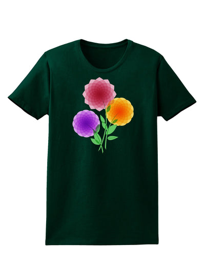 Crystal Dahlias Womens Dark T-Shirt-TooLoud-Forest-Green-Small-Davson Sales