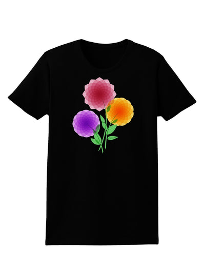 Crystal Dahlias Womens Dark T-Shirt-TooLoud-Black-X-Small-Davson Sales