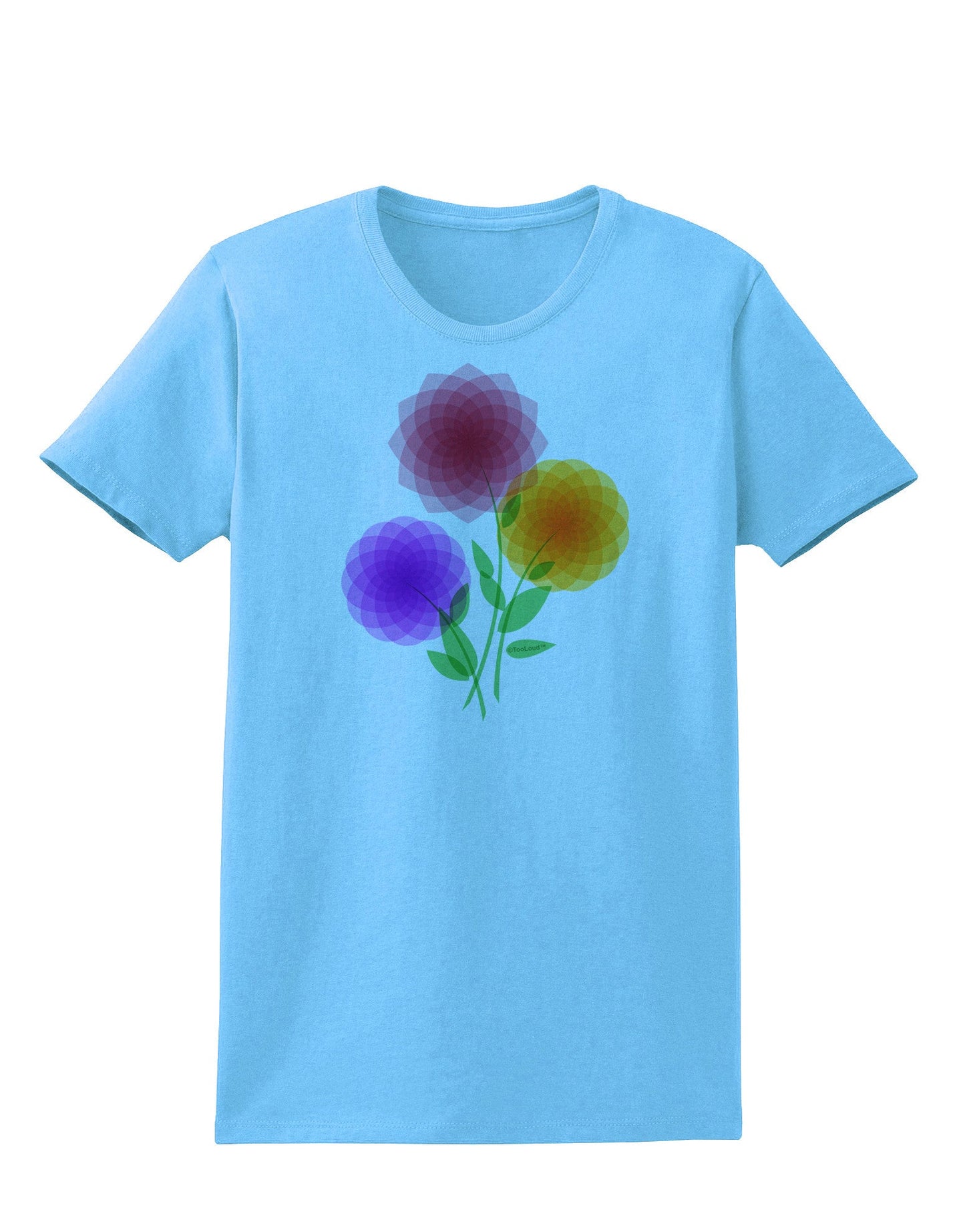Crystal Dahlias Womens T-Shirt-Womens T-Shirt-TooLoud-Aquatic-Blue-X-Small-Davson Sales