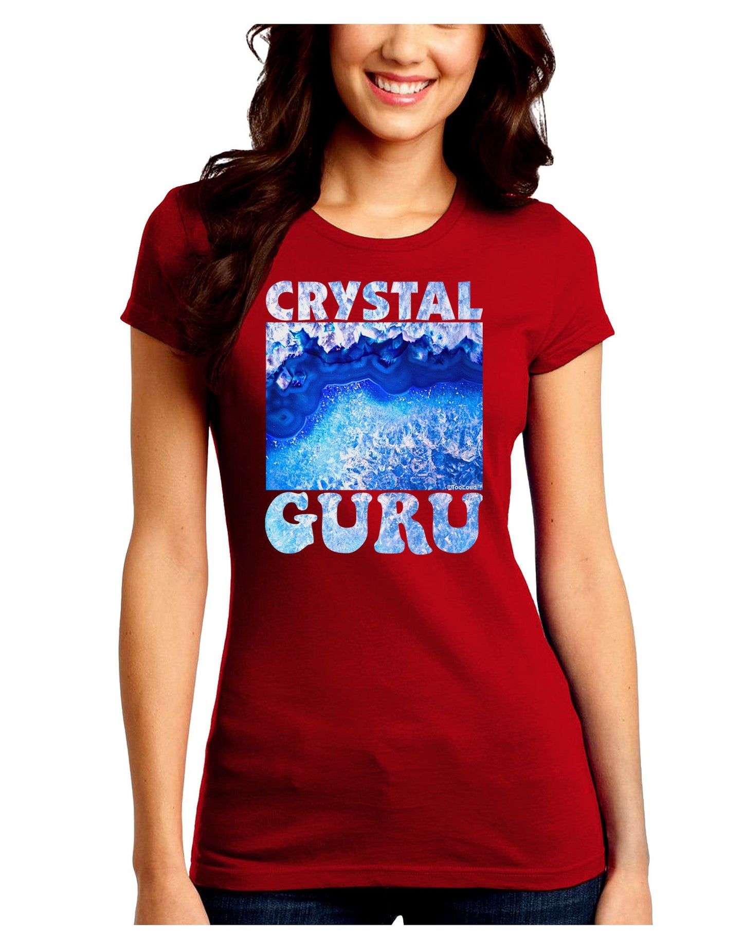 Crystal Guru Juniors Petite Crew Dark T-Shirt-T-Shirts Juniors Tops-TooLoud-Red-Juniors Fitted Small-Davson Sales