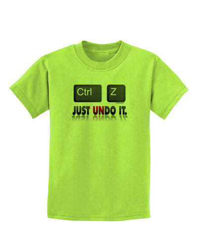 Ctrl Z Just Undo It Childrens T-Shirt-Childrens T-Shirt-TooLoud-Lime-Green-X-Small-Davson Sales