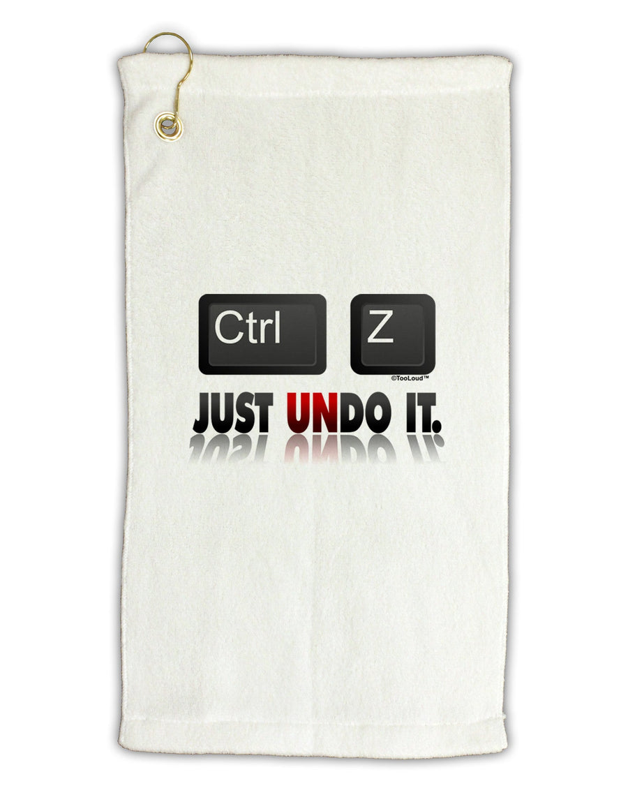 Ctrl Z Just Undo It Micro Terry Gromet Golf Towel 16 x 25 inch-Golf Towel-TooLoud-White-Davson Sales