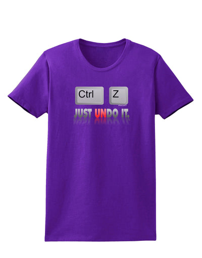 Ctrl Z Just Undo It Womens Dark T-Shirt-TooLoud-Purple-X-Small-Davson Sales