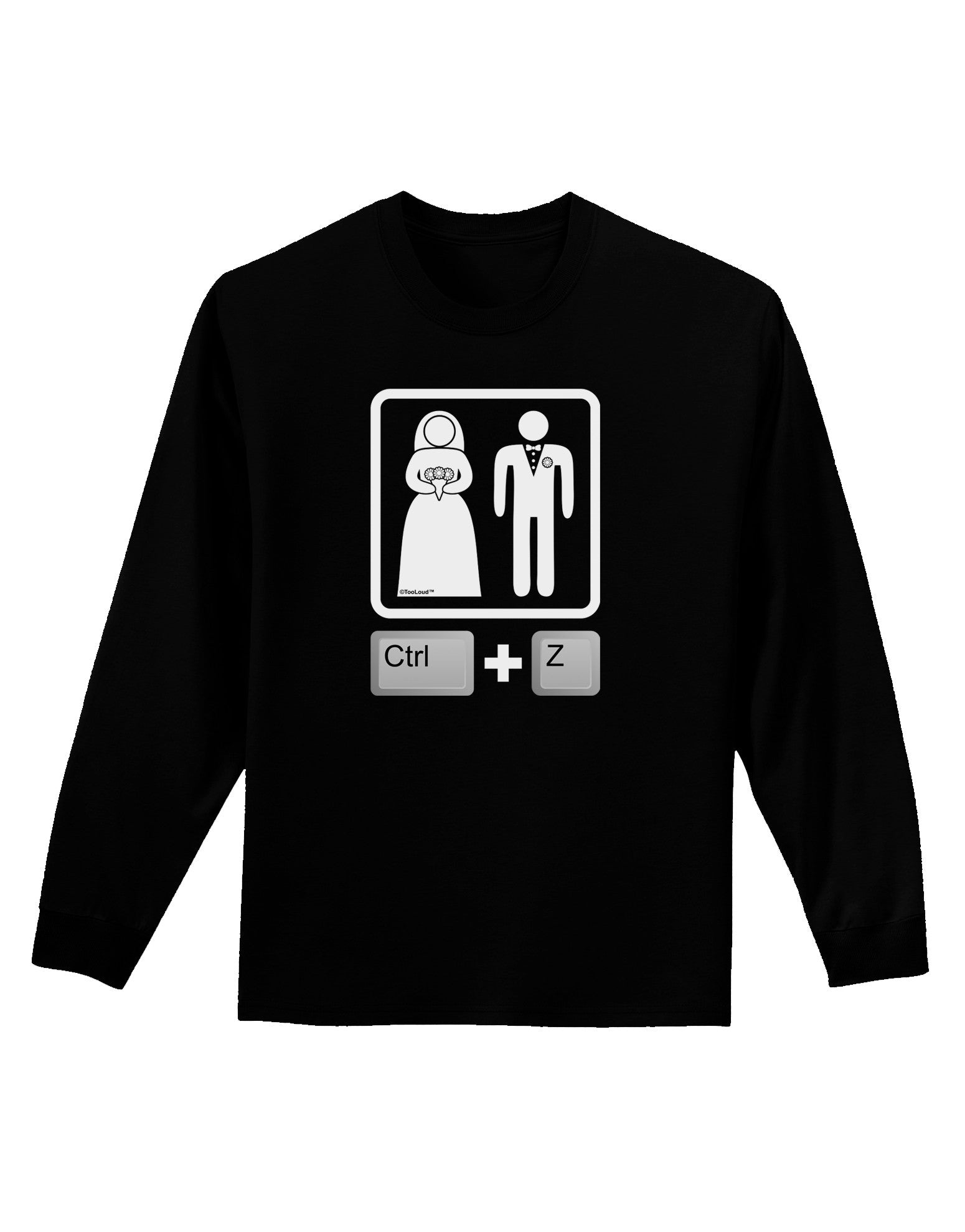 Ctrl Z - Marriage Adult Long Sleeve Dark T-Shirt-TooLoud-Black-Small-Davson Sales